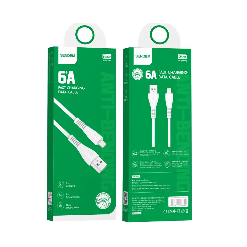 Sendem Usb To Lightning Cable Fast Charging 6a