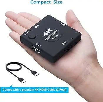 3Port HDMI Mini Switcher To 1 Port