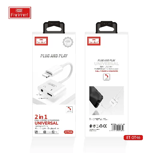 Earldom Lightning Adapter 2IN1 Music+Charging