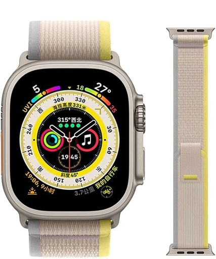 Watch Band Waterproof Grey & Yellow 42/44/45/49 mm