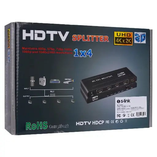 RoHS Hdmi Splitter 4K*2K 4 Ports 
